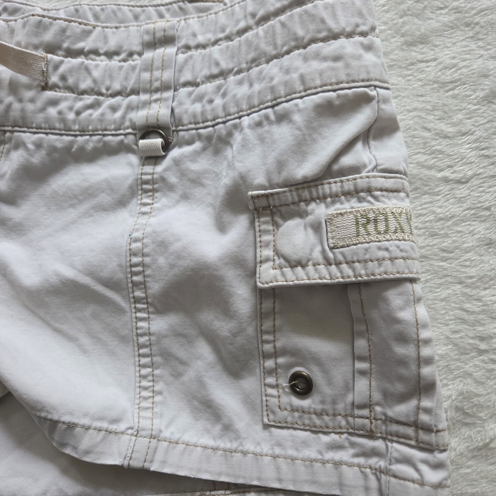 Y2k Roxy Khaki Cargo Low Rise Shorts Sz 9 - Picture 3 of 7